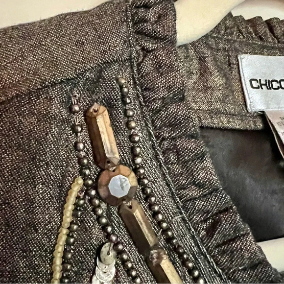 Chico”s Golden‎ Trinket Royalty Beaded Jacket Size Medium - Picture 4 of 11